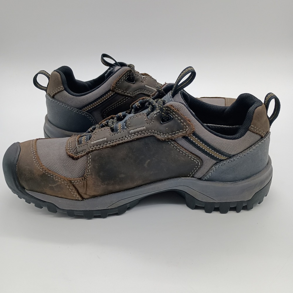 Keen Steens Waterproof Hiking Shoes Mens 9 Brown Grey Leather Low Top - Picture 8 of 11